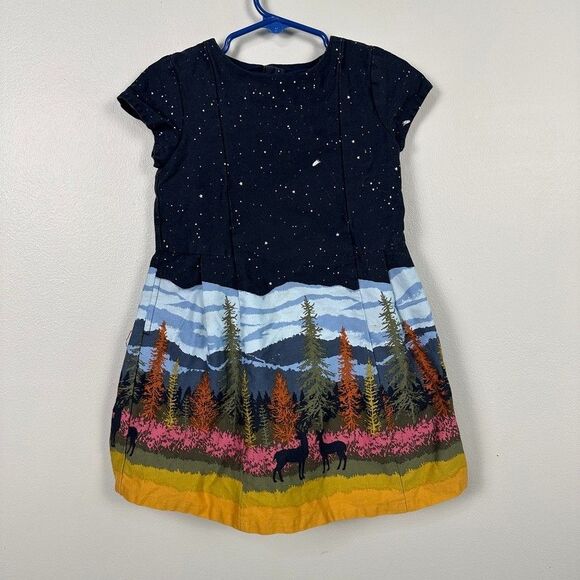 OshKosh Girls 3T Short Sleeve Nature Dress Navy Blue - Picture 1 of 5